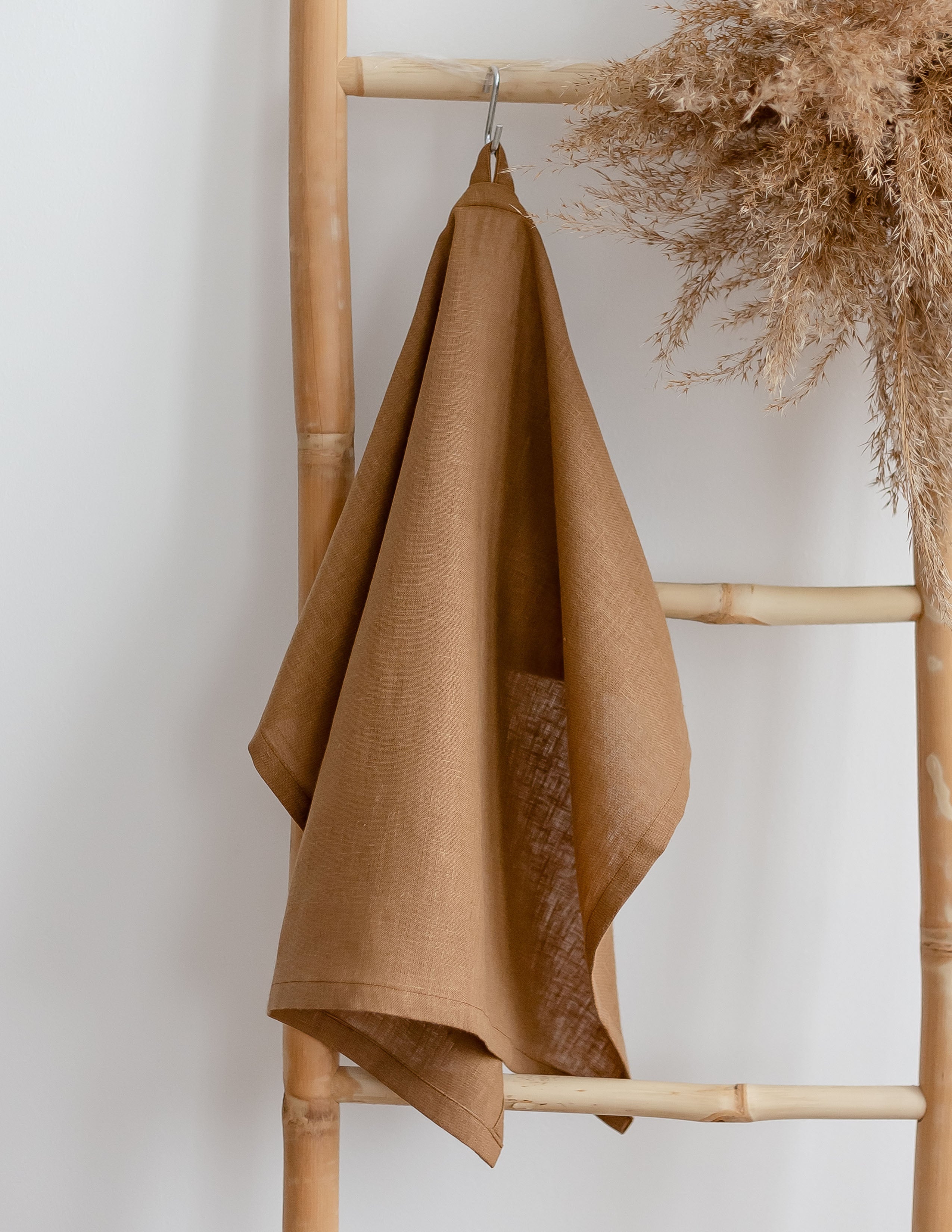 Caramel Brown Linen Kitchen Towel