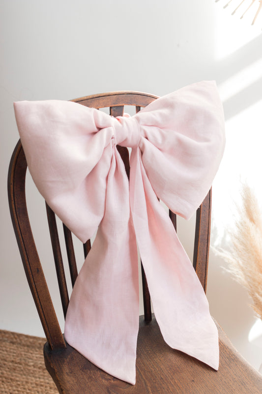 Pink Giant Linen Bow