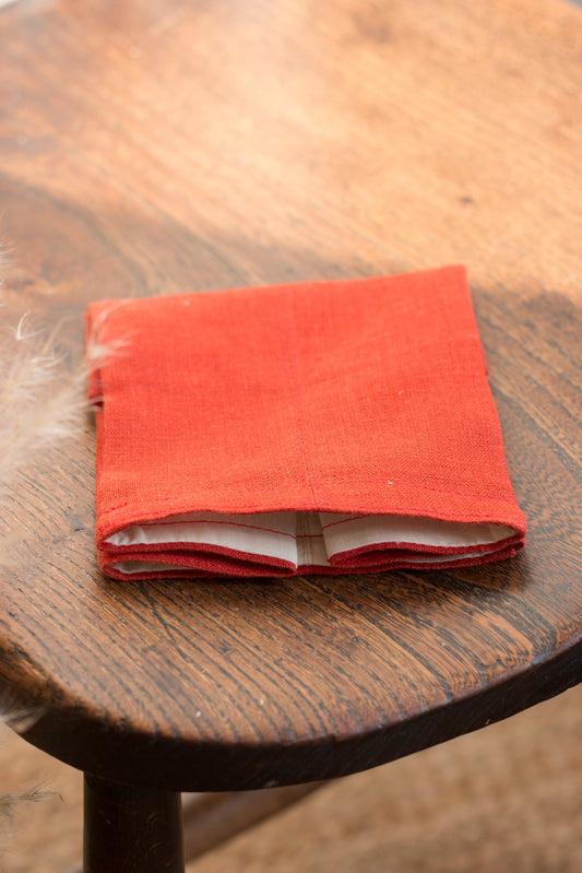 Red Ruby Linen Tissue Box Cover
