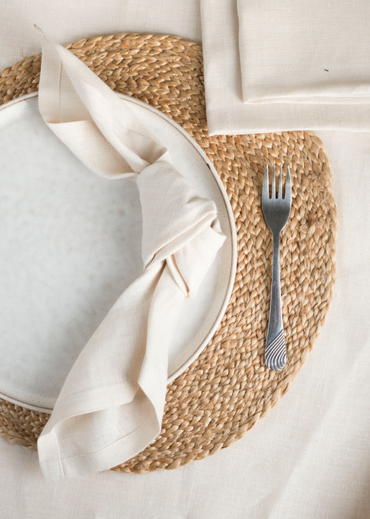 Set of 2 White Linen Napkins