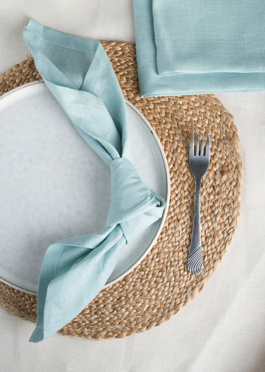 Set of 2 Dusty Blue Linen Napkins